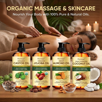 Huile de massage à la noix de coco fractionnée pour salon SPA, 473 ml, flacon pompe, vente en gros, OEM, ODM