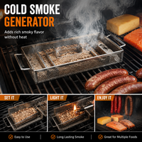 Grille de fumoir à froid personnalisée en acier inoxydable 304, accessoires de barbecue antiadhésifs pour cuisine extérieure haut de gamme