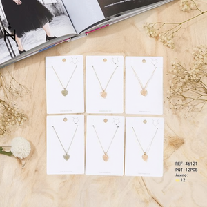 Collier avec pendentif en forme de cœur, plaqué or, alliage de cuivre, ensemble de bijoux tendance, 12 pièces, cadeau romantique, breloques unisexes - Product Image 5