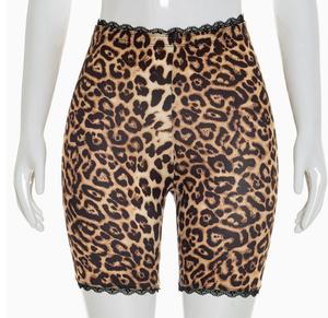 PEEQI Set Estivo da <span class=keywords><strong>Donna</strong></span> Due Pezzi: Top Senza Maniche a Tubo e <span class=keywords><strong>Pantaloncini</strong></span> in <span class=keywords><strong>Pelle</strong></span> Sintetica Leopardata, Completo Casual da 2 Pezzi, Abbigliamento Streetwear Femminile - Product Image 4