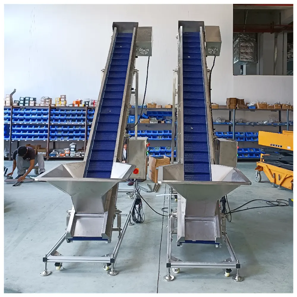 Focus Machinery 2024hot sell plastic belt incline conveyor slat conveyor food grade modular belt conveyor