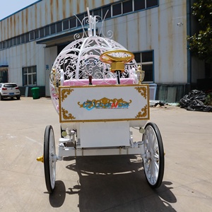 Chariot de Mariage Style Citrouille Blanc à 4 Roues pour Centre de Table – Prix de Gros - Product Image 5