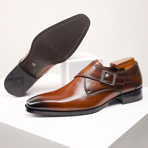 <span class=keywords><strong>Chaussures</strong></span> habillées Oxford <span class=keywords><strong>pour</strong></span> hommes de style britannique, matière supérieure autre, bande élastique, bout carré, classiques, à boucle moine, <span class=keywords><strong>pour</strong></span> le travail de bureau - Product Image 4