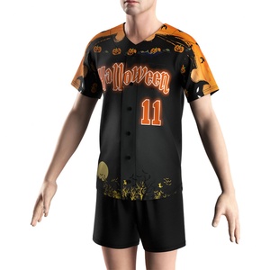 Maillot de baseball/softball Hip-Hop Halloween Citrouille Respirant et à séchage rapide pour équipes professionnelles et amateurs - Product Image 5