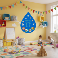 Tableau Blanc Interactif Magnétique Effaçable Écologique Style Art Déco pour Dessin et Apprentissage des Enfants, Anniversaire, Maison et École