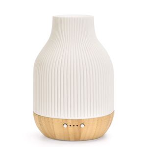 Hot Sale Aromatherapy Ultrasonic Air Humidifier Rubber Wood Base and White Ceramic Cover <b>Essential</b> <b>Oil</b> Aroma <b>Diffuser</b> - Product Image 1