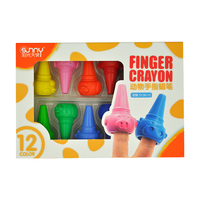 12 couleurs en plastique Non toxique mignon crayon en forme d'animal pour enfants dessin