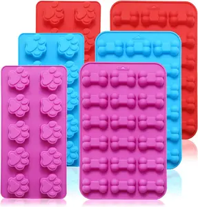Gıda sınıfı silikon köpek bakımı kalıpları yavru köpek pençe ve kemik şeker kalıpları - Product Image 1