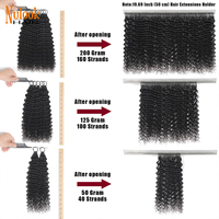Extensions de cheveux humains à crocheter, 100g, à pointe plume, style ondulations profondes birmanes, très demandées