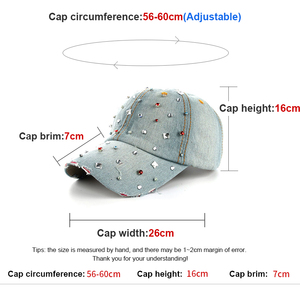 Gorra de Béisbol de Mezclilla Lavada Personalizada al por Mayor para Mujer, Protección Solar para Exteriores, Gorra Deportiva Brillante - Product Image 2