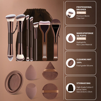 Kit de Maquillage Professionnel OEM ODM Marque Privée : Pinceaux, Éponges, Houppettes, Outils pour le Visage et les Yeux, Trousse Cosmétique de Voyage