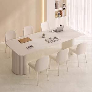 Escritorio de madera ecológico moderno con luz LED, escritorio de lujo para el hogar/oficina, hotel/centro comercial, mesa de reunión larga, de estilo moderno, con luz LED - Product Image 2