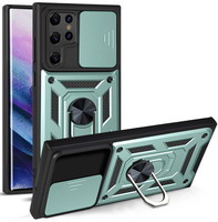 Coque pour Samsung S24 avec protection coulissante pour objectif d'appareil photo, béquille et anneau de maintien, compatible avec Samsung Galaxy S26 S25 S24 S23 S22 A05 A55