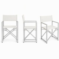 Chaise de Réalisateur Pliante en Gros avec Accoudoirs à Plat, Cadre en Aluminium, Chaise de Loisirs d'Extérieur pour Terrasses et Événements