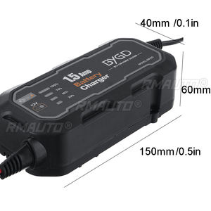 เครื่องชาร์จแบตเตอรี่รถยนต์ 12V 1.2A หน้าจอสัมผัส ซ่อมแซมด้วยพัลส์ สำหรับรถยนต์และมอเตอร์ไซค์ ชาร์จเร็ว รองรับแบตเตอรี่แบบเปียกและแห้งชนิดตะกั่วกรด - Product Image 5