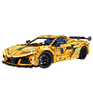 Neuzugang 10622 1:8 Supercar Serie Corvette Modell Baustein-Set MOC Kleines Teilchen Baugruppe Rätselsteinspielzeug für Kinder