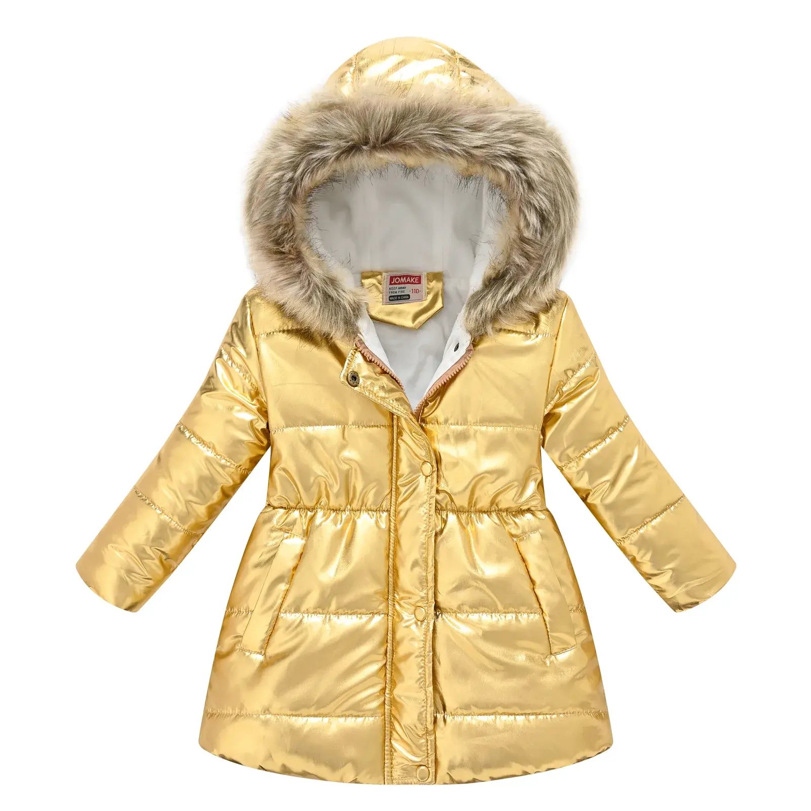 Wholesale Solid Color Hooded Coat Children Girls Puffer Jacket For Kids