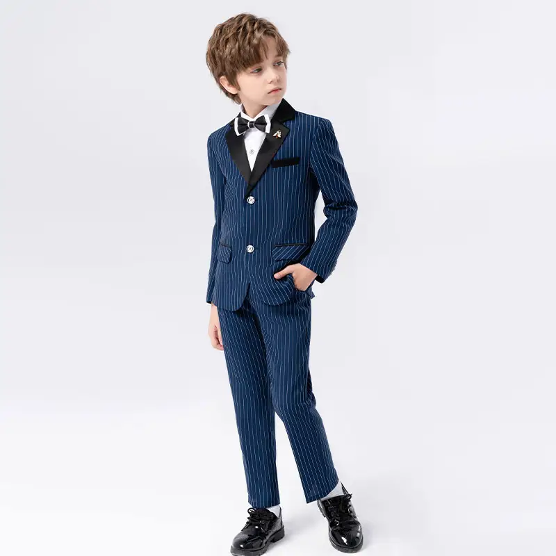 The Three Pieces Suit Blazer Vest and Trousers of Handsome Boy's Formal Suit