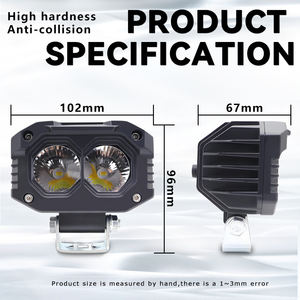 ไฟสปอร์ตไลท์ LED กำลังสูง สองสี 2 เลนส์ 20W กันน้ำ รุ่น MO91 ไฟหน้าสำหรับรถจักรยานยนต์ รถยนต์ รถบรรทุก รถเอทีวี - Product Image 2