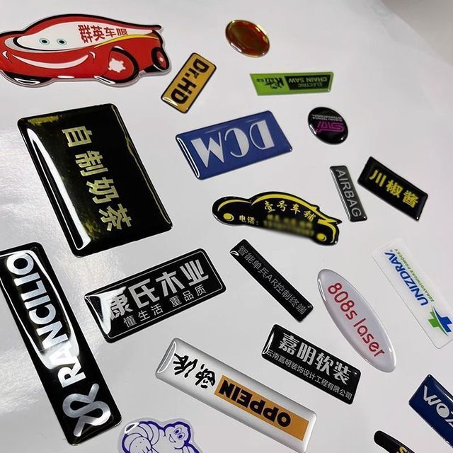 Epoxy Resin Clear Dome Sticker 3D Printing Badge Fridge logo Decals Resin Label for Car & Cellphone Decoration