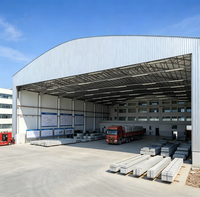 Grande structure en acier à travée libre, atelier moderne préfabriqué, bâtiment industriel pour entrepôt, certifié ISO