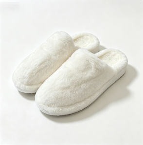 Chaussons d'intérieur et d'extérieur en peluche pour femmes, sandales plates douces en polaire à enfiler, chaussures d'hiver chaudes personnalisables - Product Image 4
