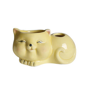 <span class=keywords><strong>Maceta</strong></span> <span class=keywords><strong>de</strong></span> Cerámica con Diseño <span class=keywords><strong>de</strong></span> Gato, Linda y Creativa, para Plantas Suculentas, <span class=keywords><strong>Maceta</strong></span> <span class=keywords><strong>de</strong></span> Cerámica Blanca Simple - Product Image 6