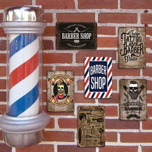 Plaque en métal vintage rétro pour salon de coiffure, salon de beauté, décoration murale classique pour salon de coiffure, bar, garage, pub, art mural - Product Image 3