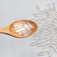 Capsules végétales transparentes en cellulose HPMC végétaliennes, tailles 000-4, certifiées HALAL ISO9001 HACCP, couleurs personnalisées, impression de logo