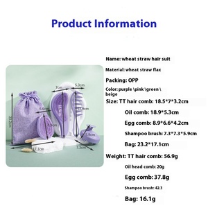 2025 Mauri Weizens troh Matt Detang ler Weizens troh Detang ler Pinsel Eierkamm Haar Shampoo Pinsel Set - Product Image 3