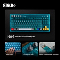 Clavier mécanique rétro 8Bitdo Retro 87 transparent bleu, clavier à trois modes pour PC et ordinateurs portables 85HD03