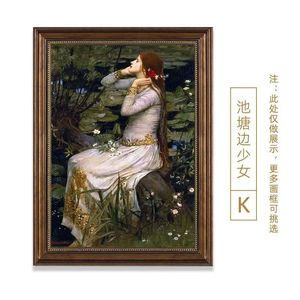 Lienzo de pintura de chica decorativa enmarcada de estilo europeo para decoración de pared del hogar retratos de mujer clásicos elegantes venta directa de fábrica - Product Image 3