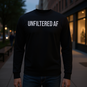 T-shirt à manches longues Unfiltered Af, col rond noir, taille adulte moyenne - Product Image 3