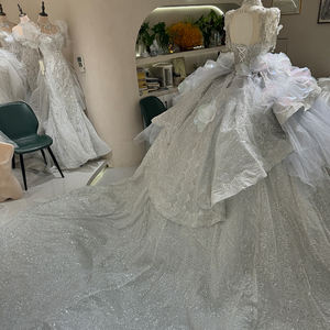 ชุดเดรสยาวแต่งระบายสำหรับผู้หญิงชุดเดรสแต่งเลื่อมเอวธรรมชาติแขนปกติระยิบระยับสำหรับ DW0009 - Product Image 5