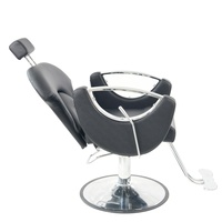 Fauteuil de coiffure moderne vintage en cuir PU, inclinable, avec pompe hydraulique robuste et rotation à 360 degrés pour salon de coiffure