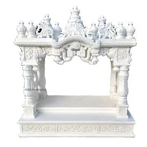 Templo religioso de mármol tallado a mano para el hogar, mármol blanco de lujo