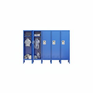 Armadietto Metallico Blu Stile Retrò a 1 Anta, per Bambini e Adolescenti, Scuola, Soggiorno, Mobile Industriale di Origine Cinese - Product Image 4