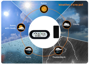 Hot bán hình dạng hình bầu dục bảng thông minh đồng hồ với 9 bài hát báo động và nhiệt độ trong nhà et748 - Product Image 6