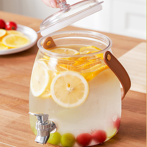 <span class=keywords><strong>Distributeur</strong></span> <span class=keywords><strong>de</strong></span> boissons en plastique transparent 3L/100oz avec robinet <span class=keywords><strong>Distributeur</strong></span> <span class=keywords><strong>de</strong></span> boissons à jus Pichet à eau moderne pour réfrigérateur - Product Image 2
