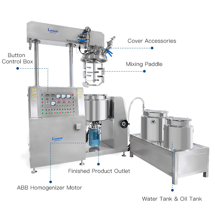 100L mayonez gres merhem losyon mikser makinesi vakum emülgatör vücut tereyağı kremi yapma makinesi