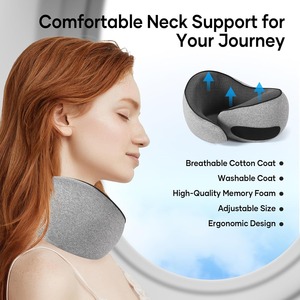 Pure Memory Foam Neck Travel Pillow Sleeping Essentials <span class=keywords><strong>para</strong></span> <span class=keywords><strong>viajes</strong></span> <span class=keywords><strong>largos</strong></span> Transpirable Portátil - Product Image 4