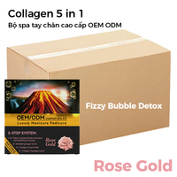 Kit de Pédicure Détox Moussant au Collagène Rose Doré Élégant 5 Étapes pour Salons de Beauté – Fournitures de Gros pour Salons de Manucure