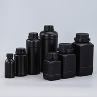 Bouteille en plastique HDPE noire pour réactifs de laboratoire, conteneur de stockage vide pour l'emballage d'engrais liquides, vente en gros