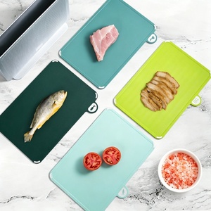 Multi-function <b>Plastic</b> Cutting Board Different Food Types Non-Slip Chopping Boards Double-sided Cutting Board Set with Stand - Product Image 3