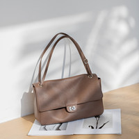 Petit sac Xiangfeng en cuir de vachette de couleur unie - Sac à bandoulière décontracté pour femme, grande capacité, sac fourre-tout avec rabat