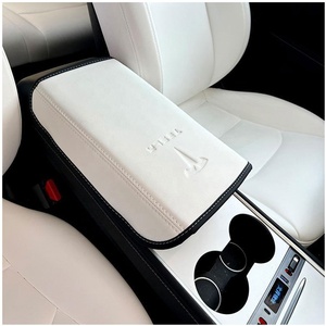 Cubierta de Cuero para Reposabrazos Delantero de <span class=keywords><strong>Tesla</strong></span> Model 3/Y 2017- Protector de Consola Interior - Product Image 3