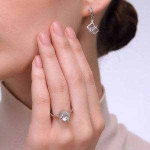 Vente en gros usine – Parure de bijoux classique en argent sterling 925 pour demoiselle d'honneur, cadeau de mariage, étanche, inaltérable, plaqué rhodium - Product Image 5
