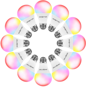 Hot 12-Pack Alexa Google Home Assistant Decorative <b>RGB</b> Smart LED Bulb 9W WiFi App <b>Control</b> Color Changing E27/E26 Base AC Power - Product Image 1
