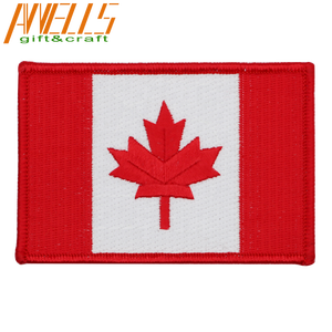 3D Canada cờ thêu vá Twill vải sắt-on may-on quốc gia biểu tượng với merrow biên giới có tính năng Canada lá phong - Product Image 1