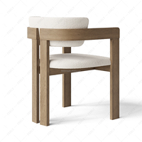 Ensemble de table à manger moderne en bois massif FERLY pour 6 personnes, pour hôtel, appartement, maison, salle à manger, meubles et chaises
